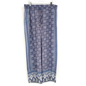 Hesters Orchard Pants Womens L Straight Leg Anthropologie Boho Blue Festival